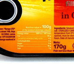 smoked HERRING fillet in oil "Banga"